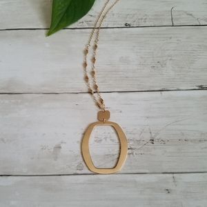 Gold Smooth Geometric Drop Pendant Necklace